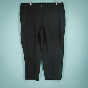 Chico's 3 Size XL Black Button Zip Cropped Tapered Leg Cotton Spandex Pants